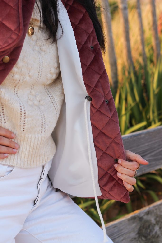 Veste Demna de Atelier 8 Avril cousu dans un tissu matelassé mercerie snaply